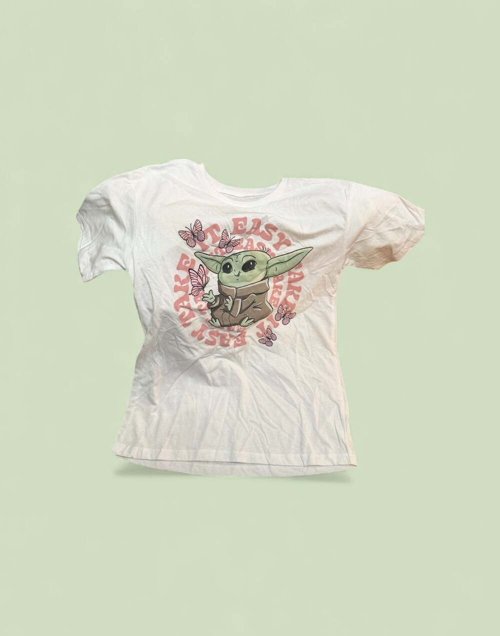 Star Wars Girls Grogu Take It Easy Crew Neck Short Sleeve Graphic T-Shirt
